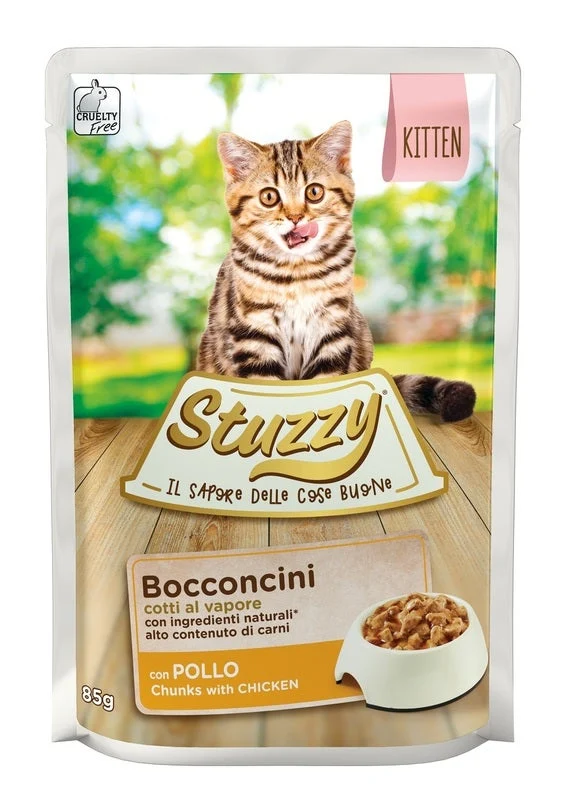Stuzzy Bocconcini Con Pollo Cibo Umido Gattini Bustina 85g