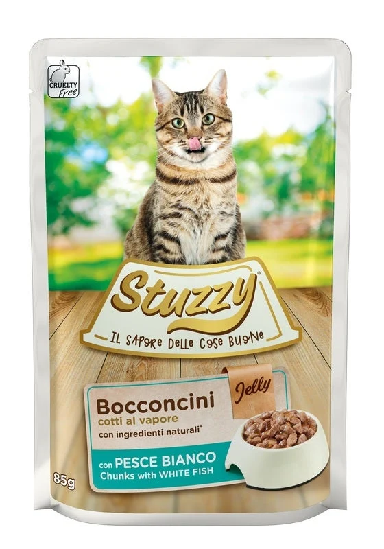 Stuzzy Bocconcini Jelly Con Pesce Bianco Per Gatti Adulti Bustina 85g