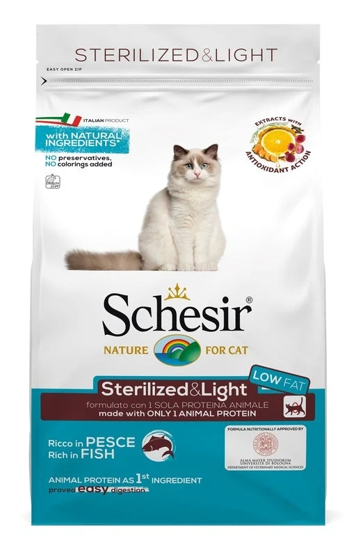 Schesir Sterilized&Light Croccantini Con Pesce Per Gatti Adulti Sacco 400g