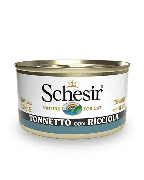Schesir Tonnetto Con Ricciola Cibo Umido Gatti Adulti Lattina 85g