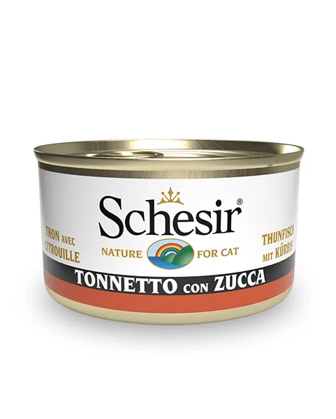 Schesir Tonnetto Con Zucca Cibo Umido Gatti Adulti Lattina 85g