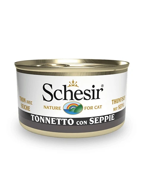 Schesir Tonnetto Con Seppie Cibo Umido Gatti Adulti Lattina 85g