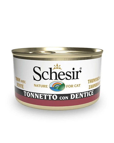 Schesir Tonnetto Con Dentice Cibo Umido Gatti Adulti Lattina 85g
