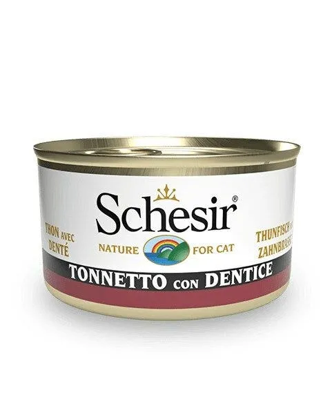 Schesir Tonnetto Con Dentice Cibo Umido Gatti Adulti Lattina 85g