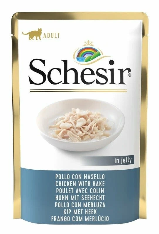Schesir Pollo Con Nasello In Jelly Cibo Umido Gatti Adulti Bustina 85g