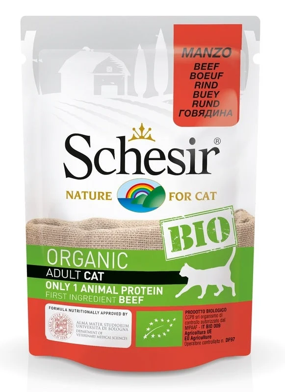 Schesir Organic Bio Paté Al Manzo Per Gatti Adulti Bustina 85g