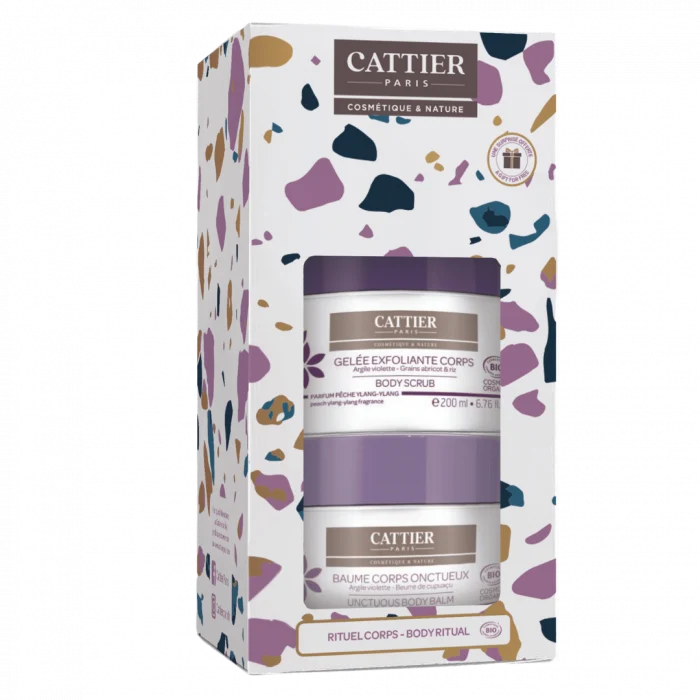 Cattier Paris Cofanetto Esfoliante Corpo 200ml + Balsamo Corpo 200ml + Burro Di Karite' 20g