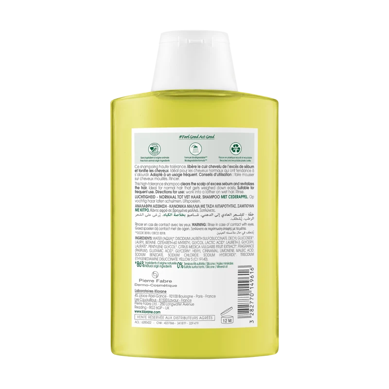 Klorane Shampoo Alla Polpa Di Cedro Leggero 200ml