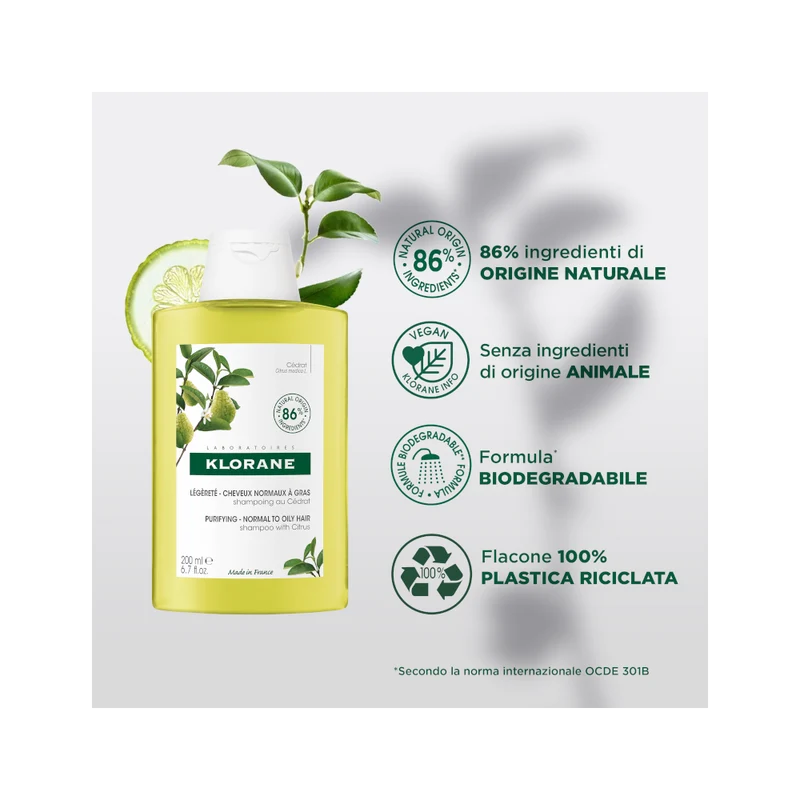 Klorane Shampoo Alla Polpa Di Cedro Leggero 200ml