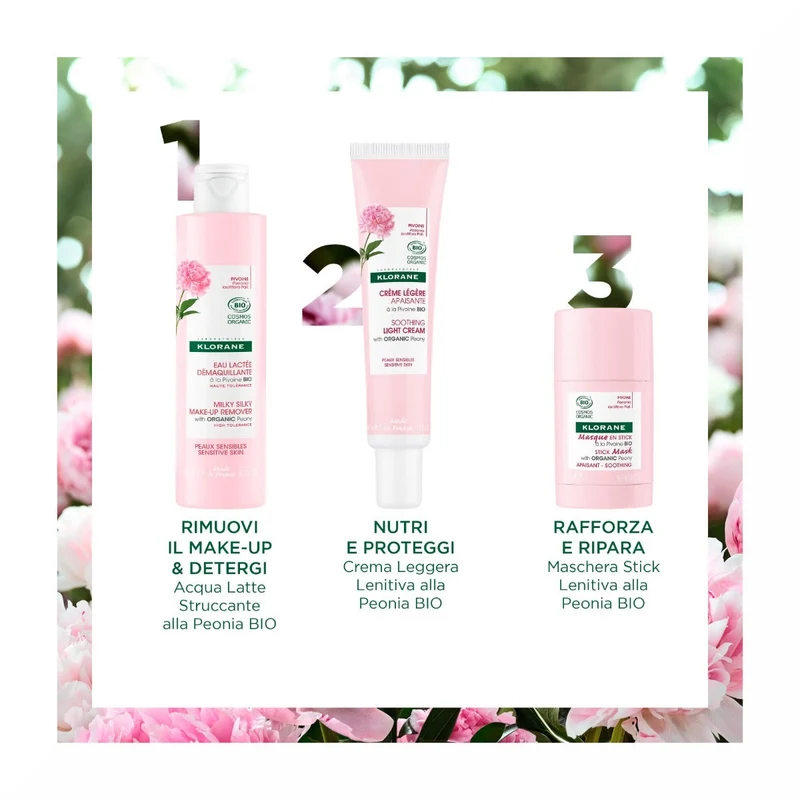 Klorane Crema Leggera Lenitiva alla Peonia Bio Pelle Sensibile 40ml