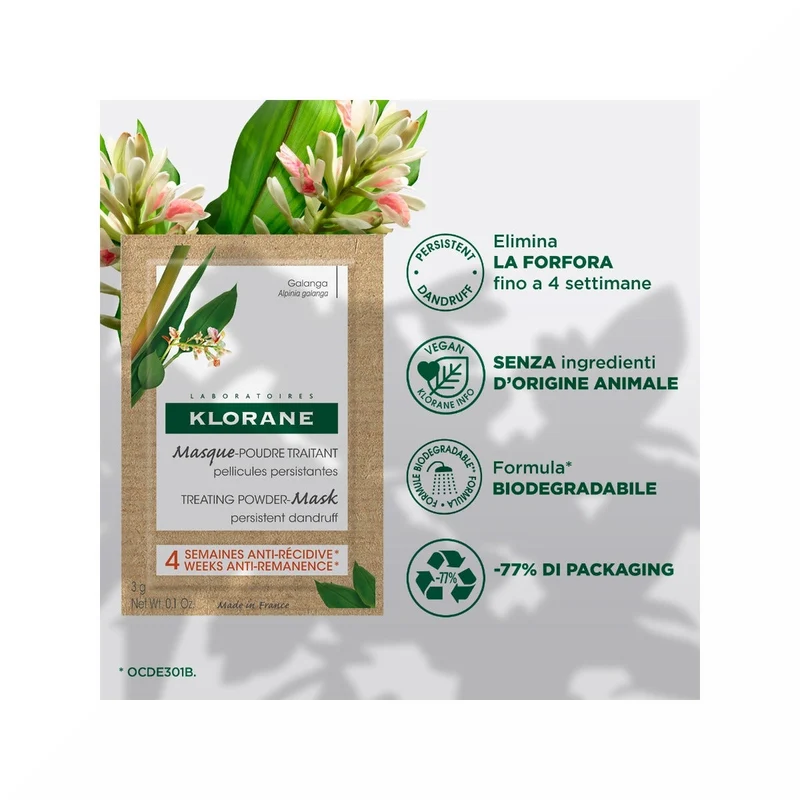 Klorane Maschera In Polvere Galanga 8x3g