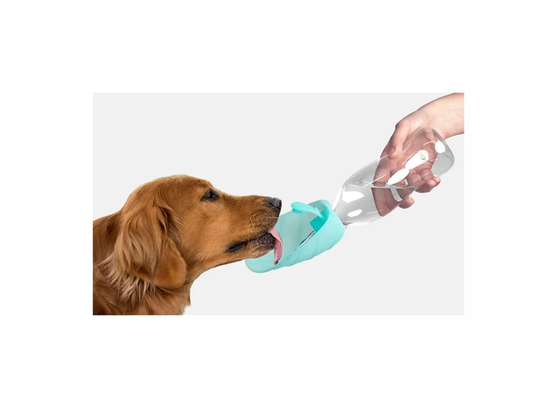 United Pets Leaf Dispenser Acqua Da Viaggio Silicone Colore Rosa Per Cani