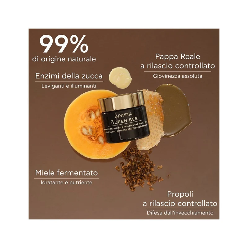 Apivita Queen Bee Night Crema Viso Notte Anti-Età Assoluta&Rimpolpante 50ml