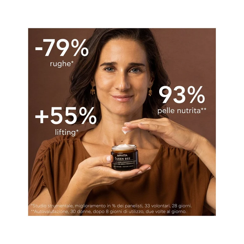 Apivita Queen Bee Light Crema Viso Anti-Età Assoluta&Rigenerante Texture Leggera 50ml