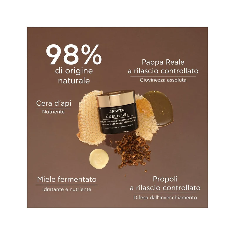 Apivita Queen Bee Rich Crema Viso Anti-Età Assoluta&Rigenerante Texture Ricca 50ml