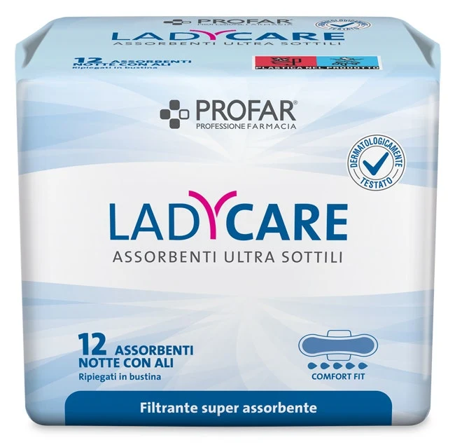 Profar Ladycare Assorbenti Notte con Ali 12 Pezzi