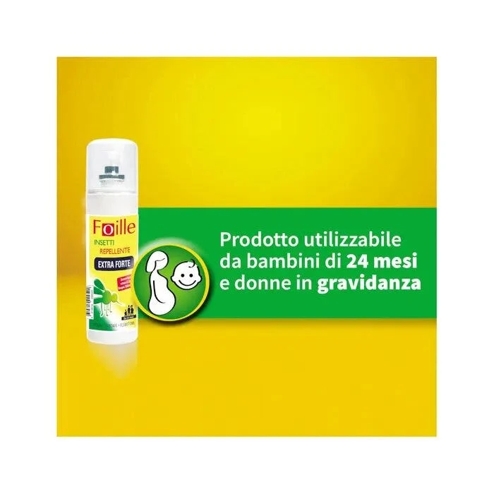 Foille Insetti Repellente Extra Forte Deet 50%, Spray anti zanzare, zecche e flebotomi 100ml