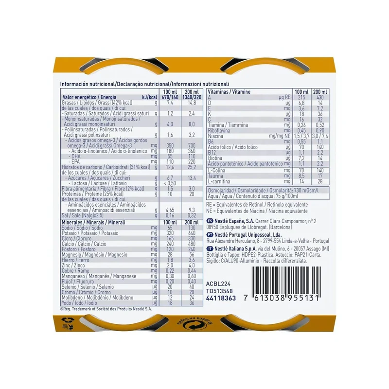 Resource Activ Vaniglia Tropical 4 Bottigliette Da 200ml