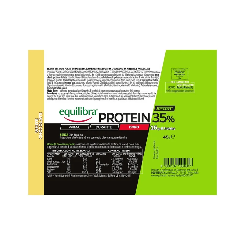Equilibra Protein 35% Barretta White Chocolate 45g