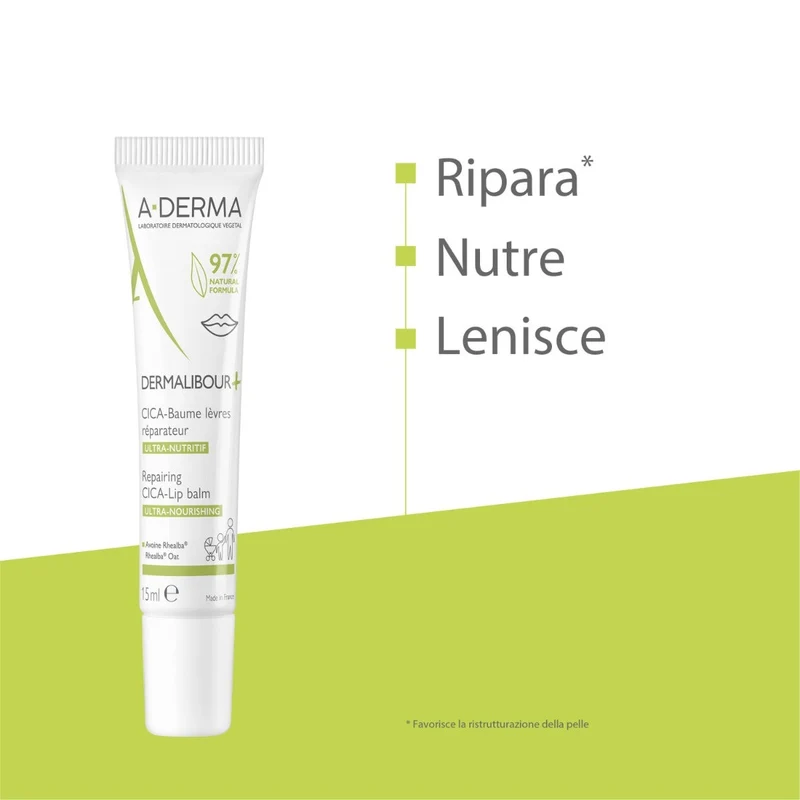 A-Derma Dermalibour+Cica Balsamo Labbra 15ml