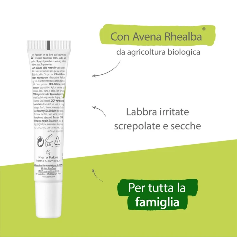 A-Derma Dermalibour+Cica Balsamo Labbra 15ml