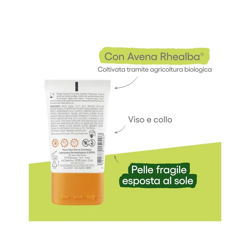 Aderma Protect Pocket Fluido Invisibile Solare Viso 30ml SPF50+