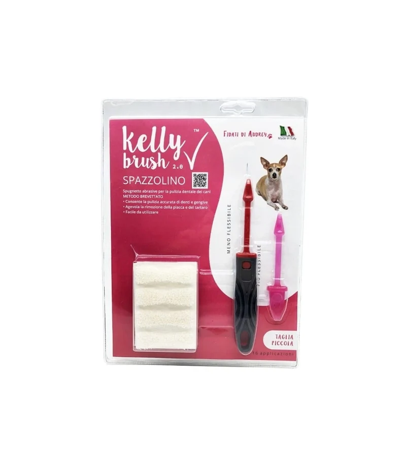 Kelly Brush Kit Spazzolino E Spugnette Taglia Piccola Per Cani 16 Applicazioni
