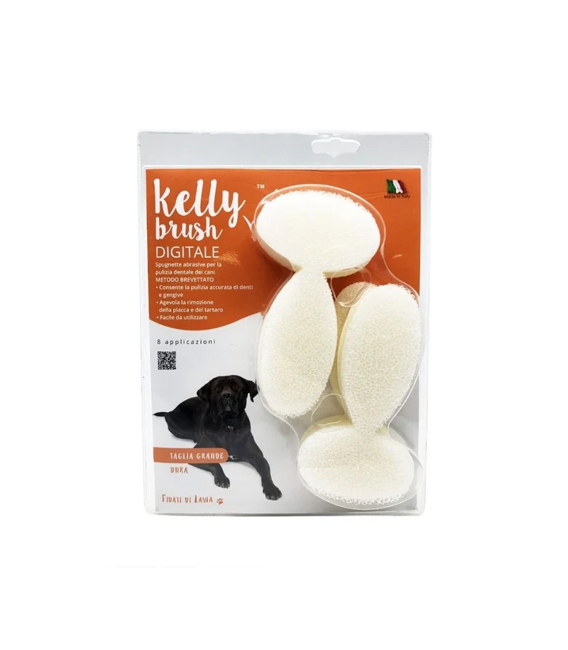 Kelly Brush Kit Digitale Spugne Dure Antitartaro Taglia Grande Per Cani 8 Applicazioni