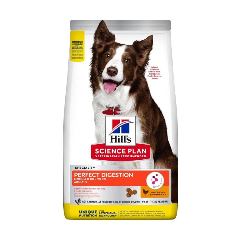 Hill's Science Plan Perfect Digestion Crocchette Pollo E Riso Integrale Cani Taglia Media Sacco 14kg