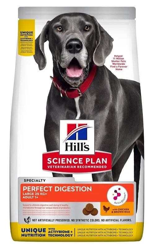 Hill's Science Plan Perfect Digestion Large 25 Kg+ Adult 1+ Chicken & Brown Rice 12kg