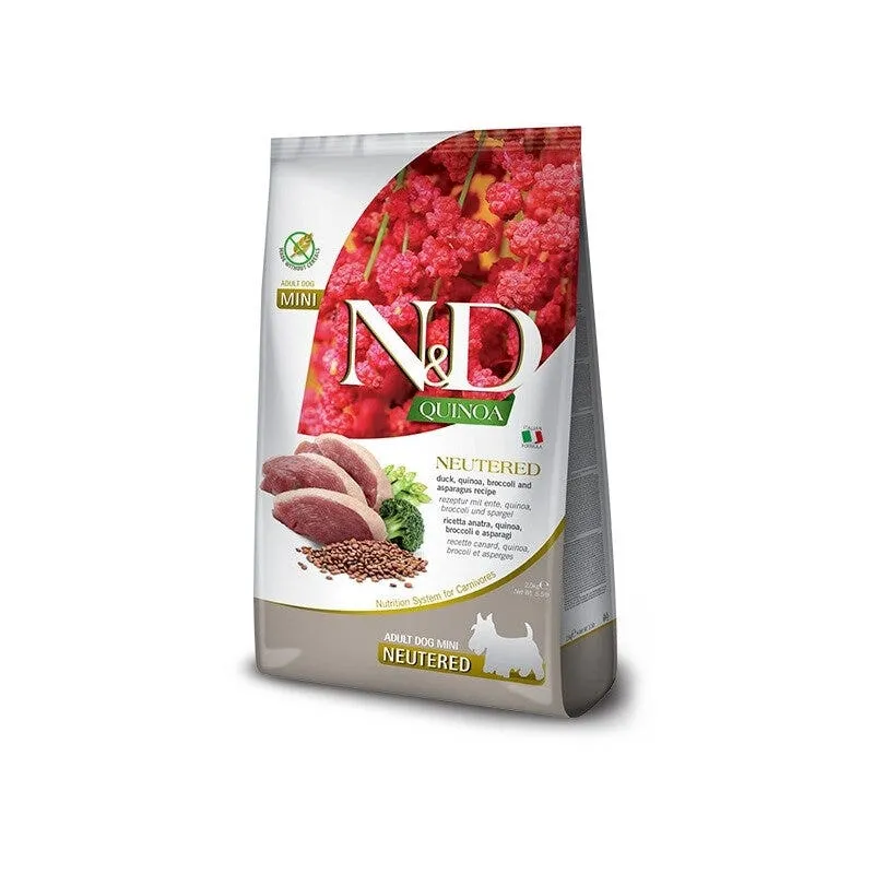 Farmina Natural & Delicious Mini Quinoa Neutered Anatra Broccoli Asparagi Per Cani Adulti 800g