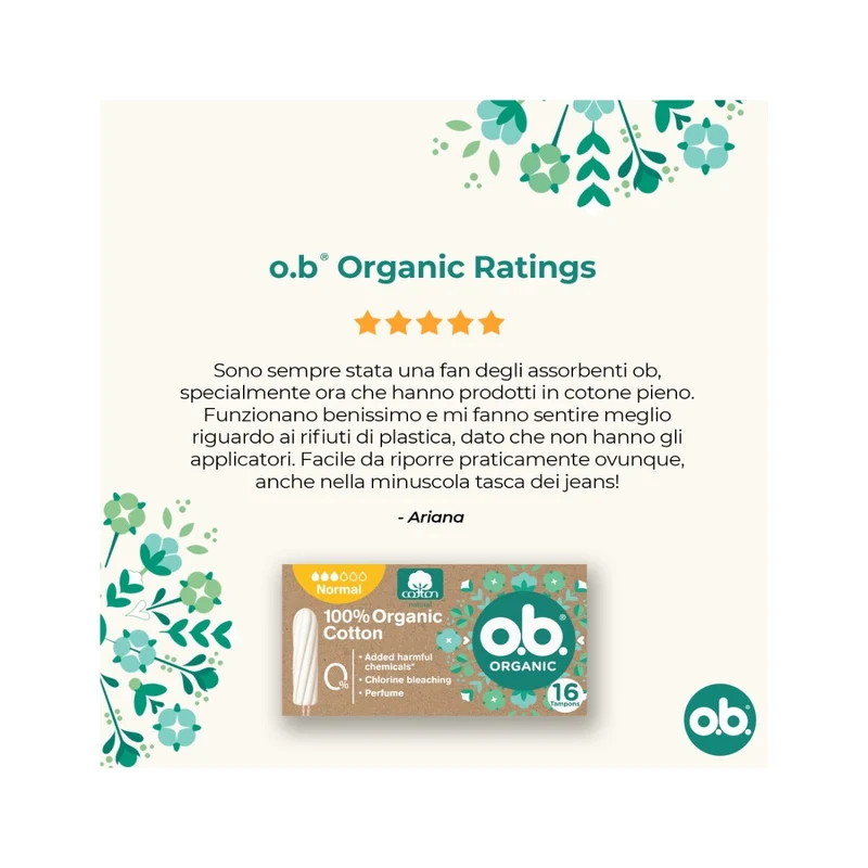 Ob Pro Comfort Organic Normal 16 Tamponi