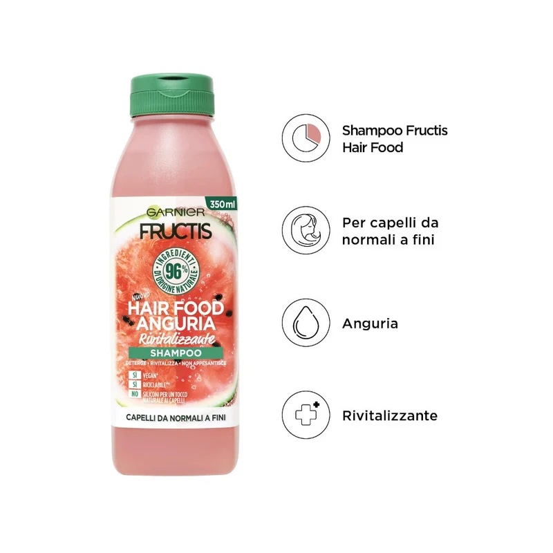 Garnier Fructis Hair Food Shampoo Capelli Fini Anguria Rivitalizzante 350ml